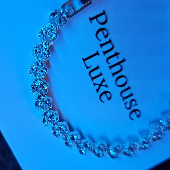 Sparkly CZ Silver Tennis Bracelet - Picture 2 of 4